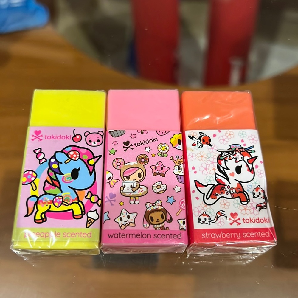 Tokidoki scented eraser-3pc